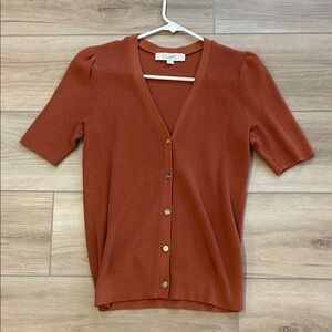 Loft orange button down size XS
